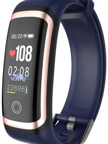 Фитнес-браслет Lerbyee M4 ( Wearpai M4 ) | IP67 | Тонометр | Синий с золотистой рамкой