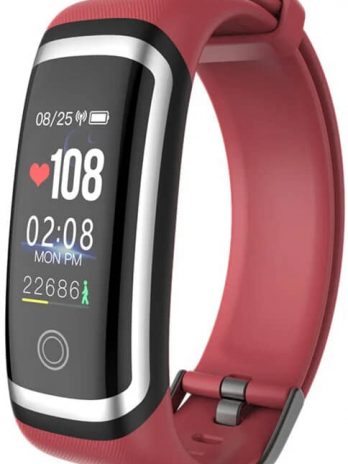Фитнес-браслет Lerbyee M4 ( Wearpai M4 ) | IP67 | Тонометр | Красный с серебристой рамкой
